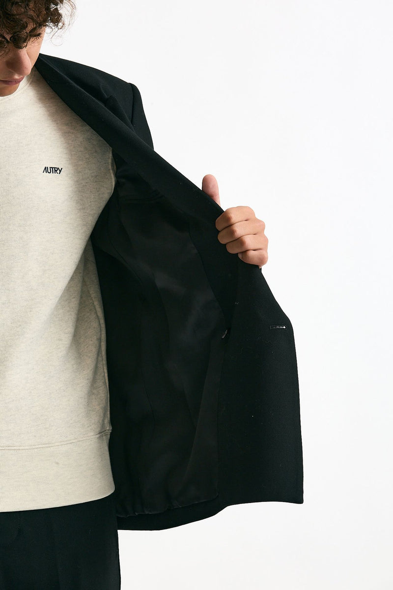 Giacca doppiopetto in lana nero uomo Covert - 6