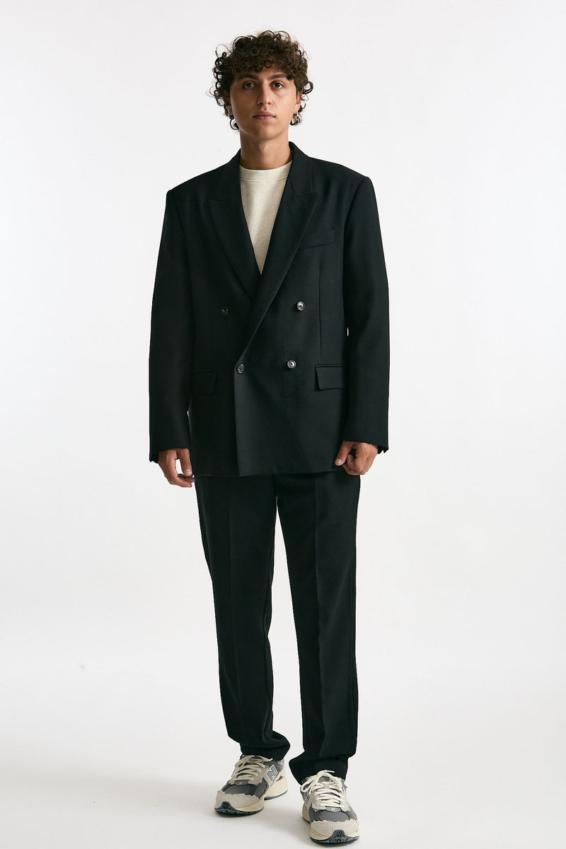 Giacca doppiopetto in lana nero uomo Covert - 7