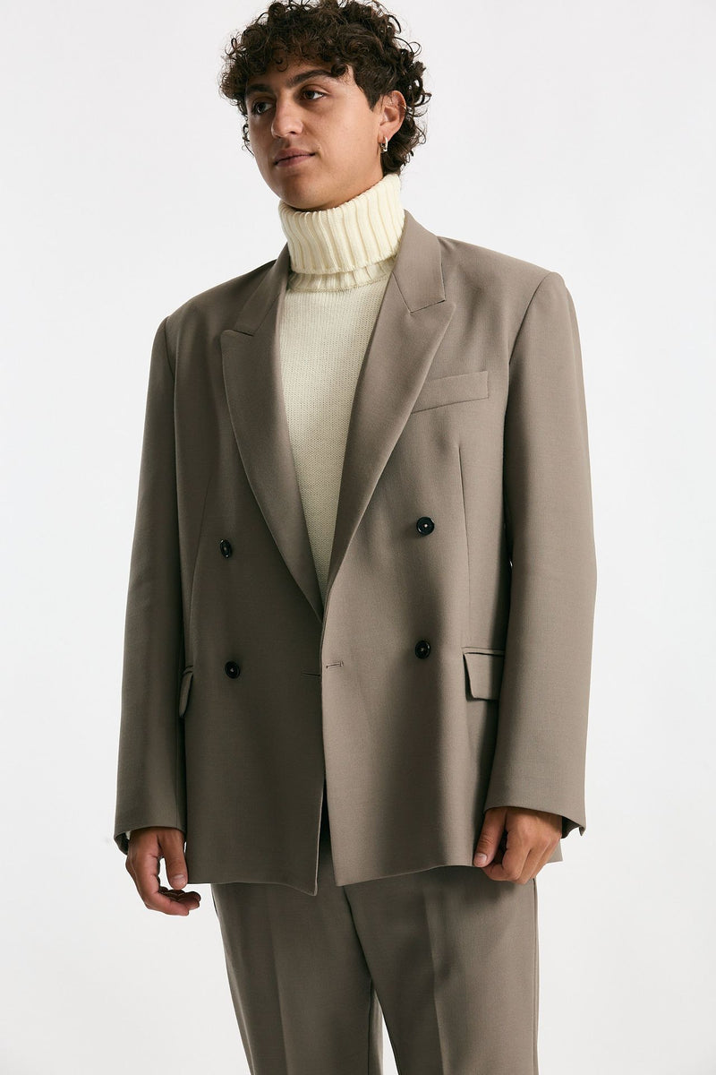 Giacca doppiopetto in lana beige uomo Covert - 3