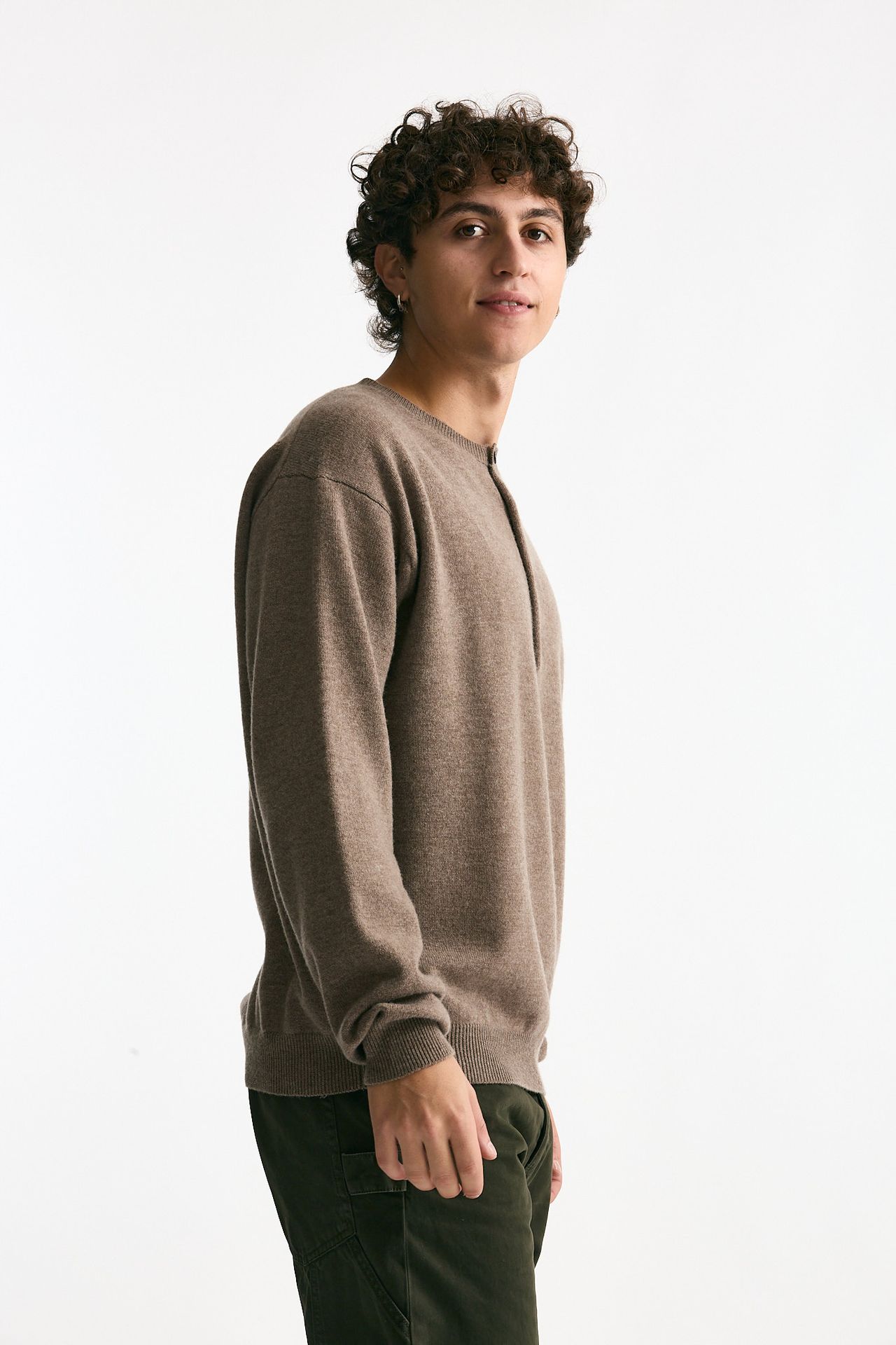 Maglia in lana cashmere e seta tortora uomo Covert - 2