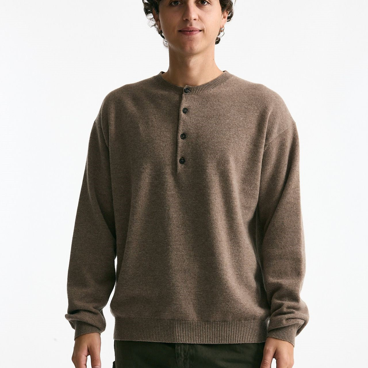 Maglia in lana cashmere e seta tortora uomo Covert - 6