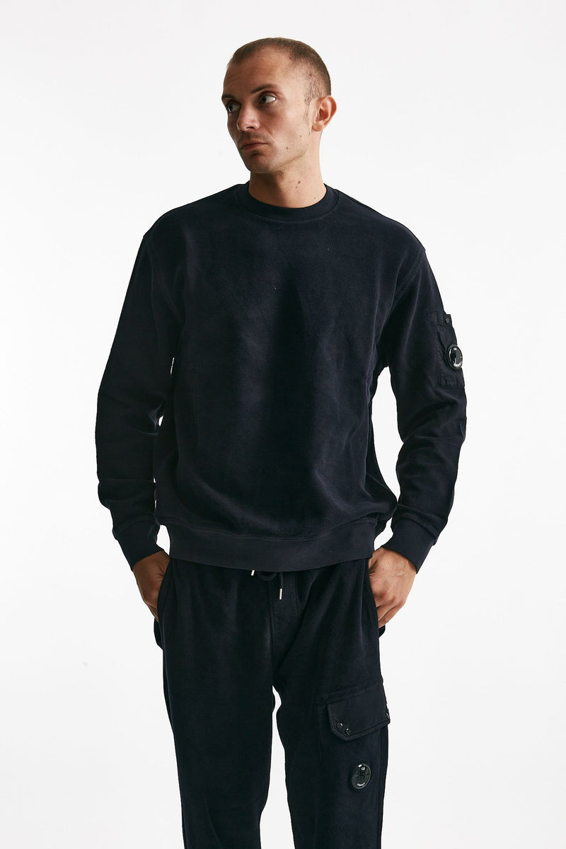 felpa diagonal fleece in cotone blu uomo C.p. company - 2