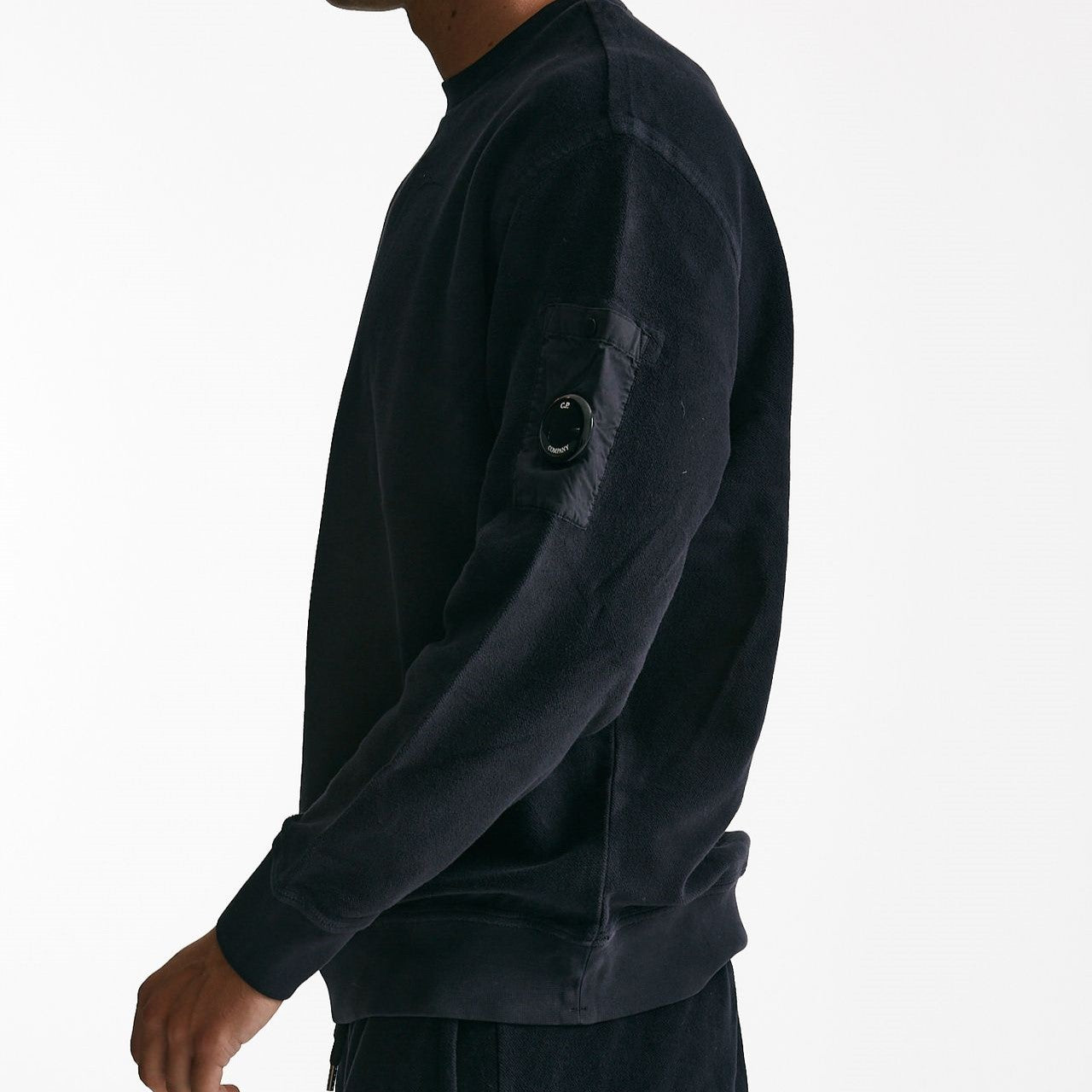 felpa diagonal fleece in cotone blu uomo C.p. company - 6