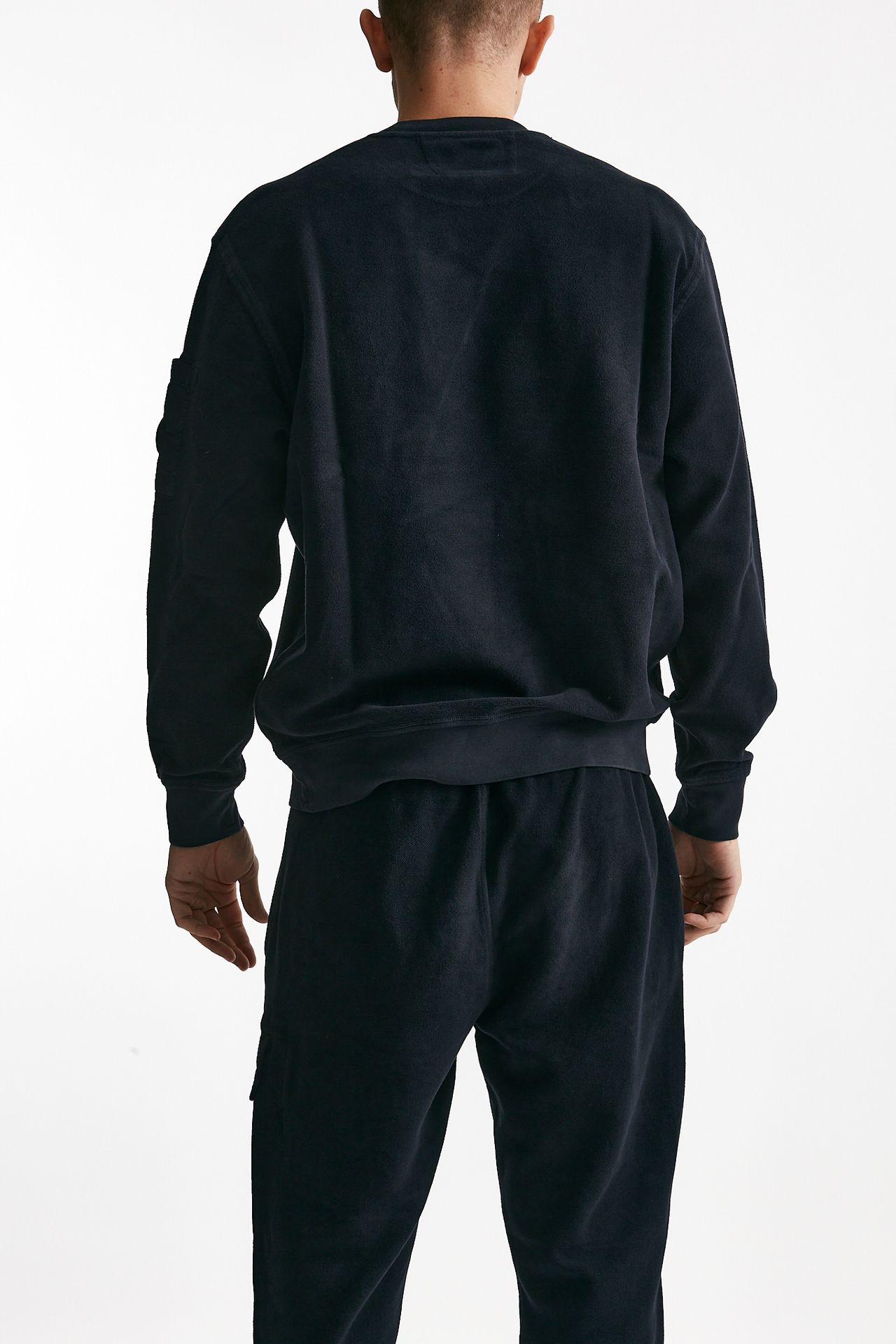 felpa diagonal fleece in cotone blu uomo C.p. company - 3