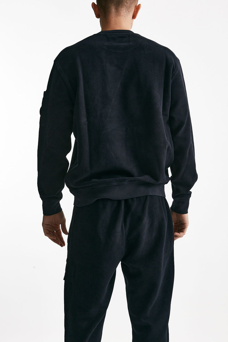 felpa diagonal fleece in cotone blu uomo C.p. company - 3
