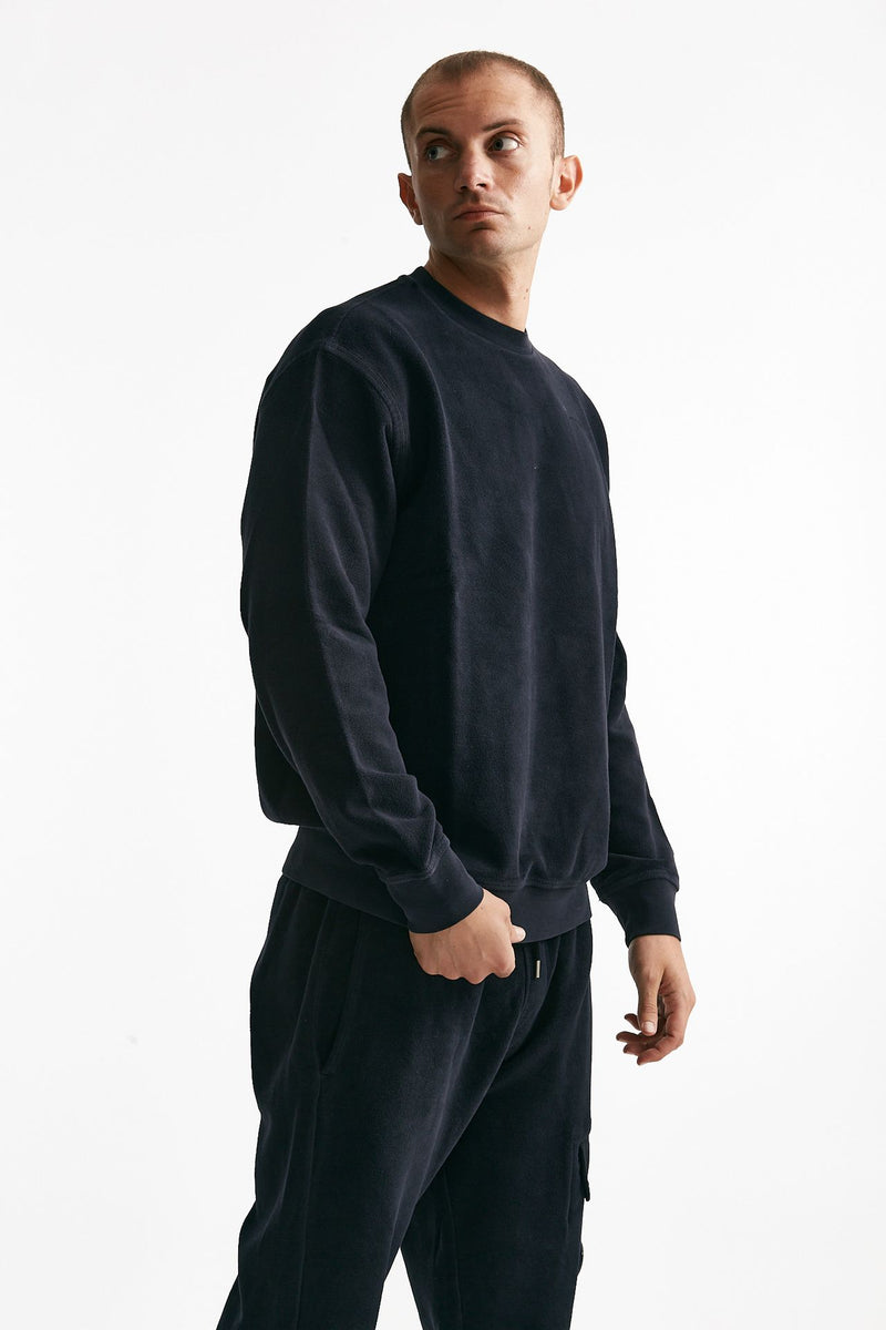 felpa diagonal fleece in cotone blu uomo C.p. company - 4