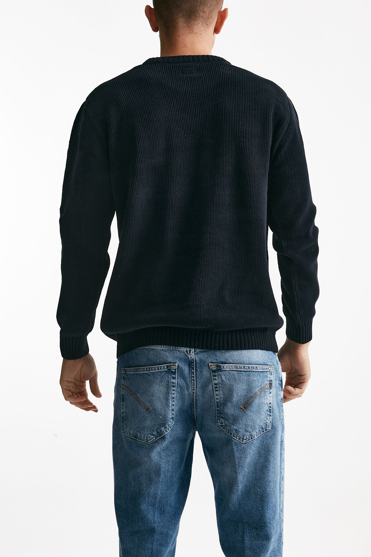 maglia crew neck chenille in ciniglia blu uomo C.p. company - 3