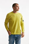 maglia crew neck chenille in ciniglia giallo uomo C.p. company - 2