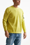 maglia crew neck chenille in ciniglia giallo uomo C.p. company - 1