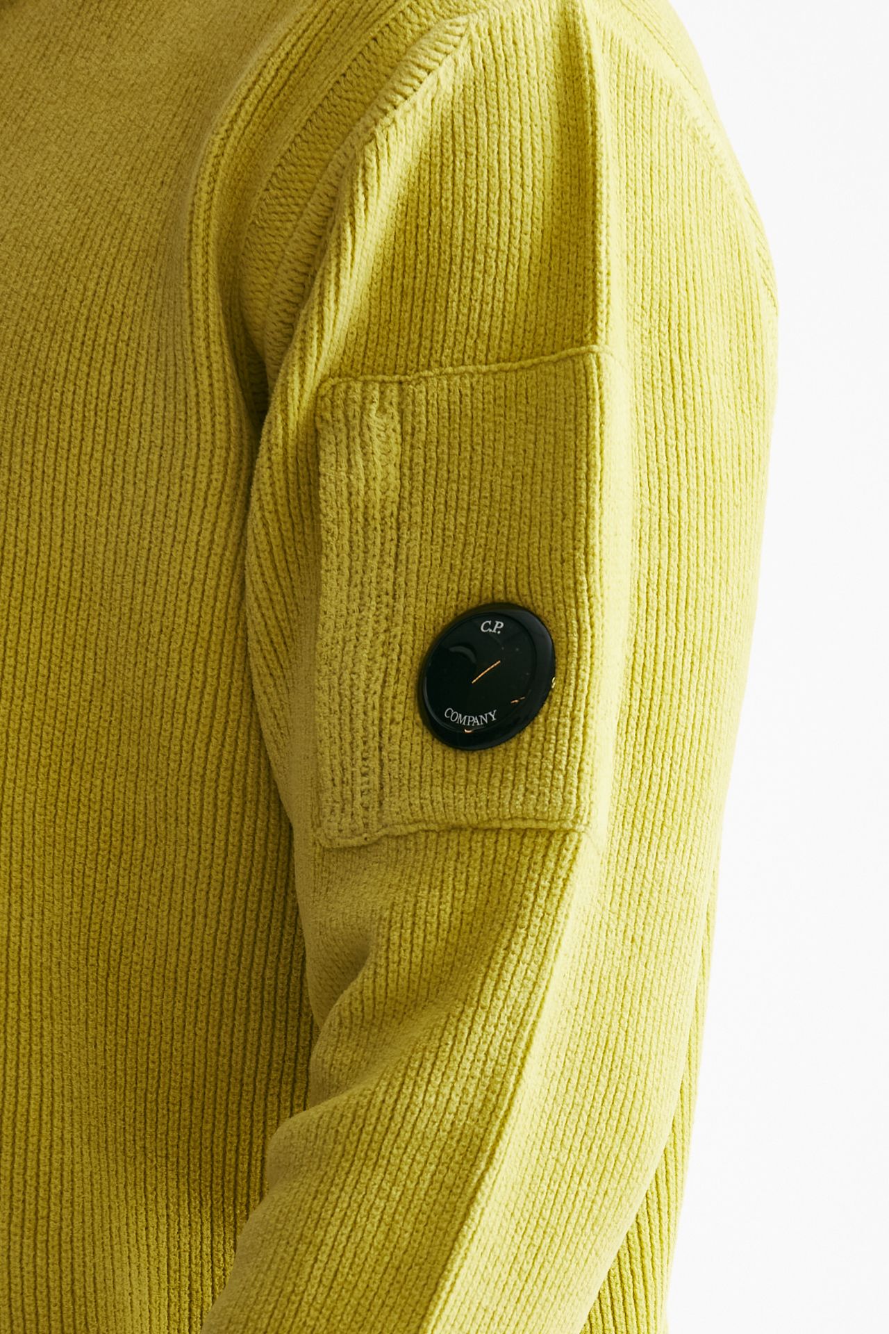 maglia crew neck chenille in ciniglia giallo uomo C.p. company - 5