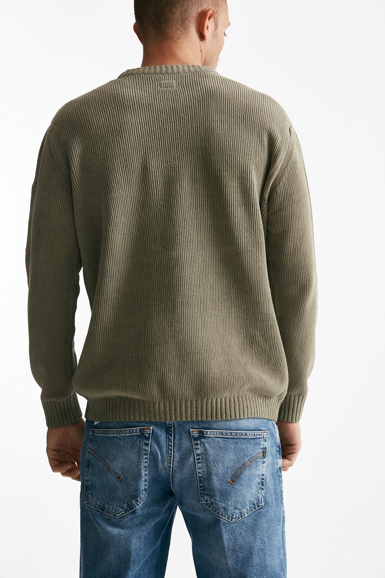 maglia crew neck chenille in ciniglia tortora uomo C.p. company - 3