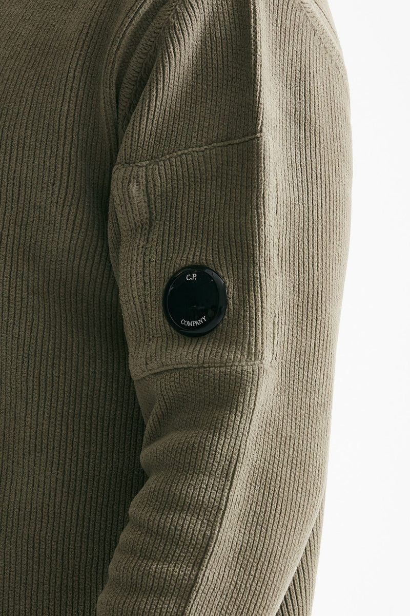 maglia crew neck chenille in ciniglia tortora uomo C.p. company - 5