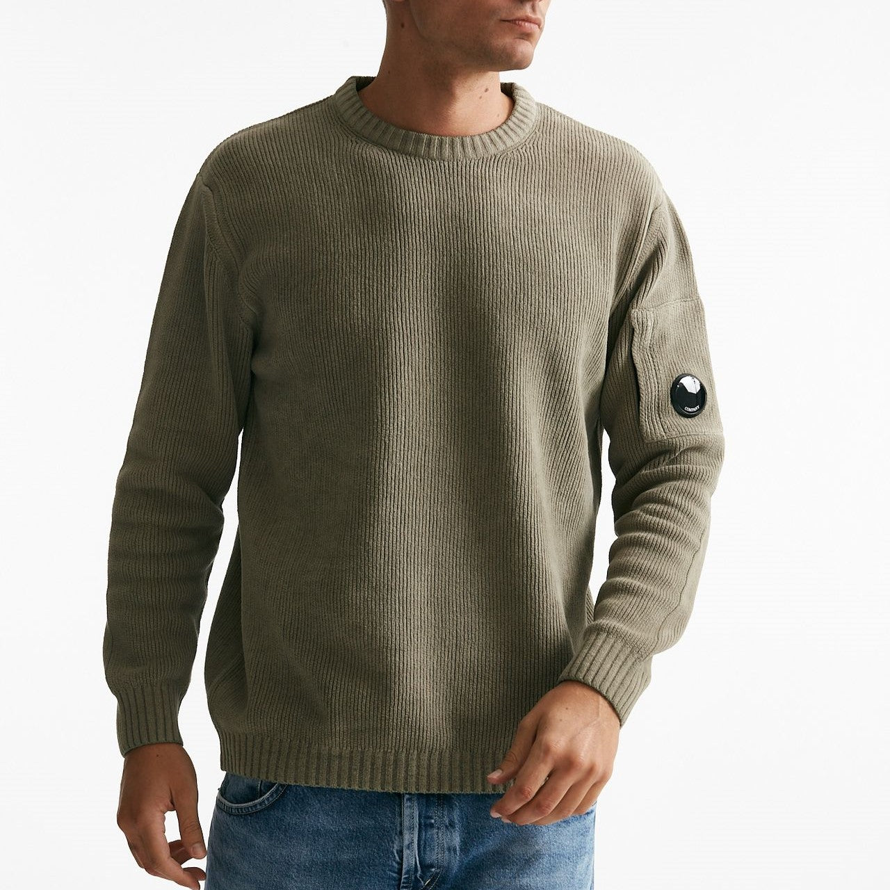maglia crew neck chenille in ciniglia tortora uomo C.p. company - 6