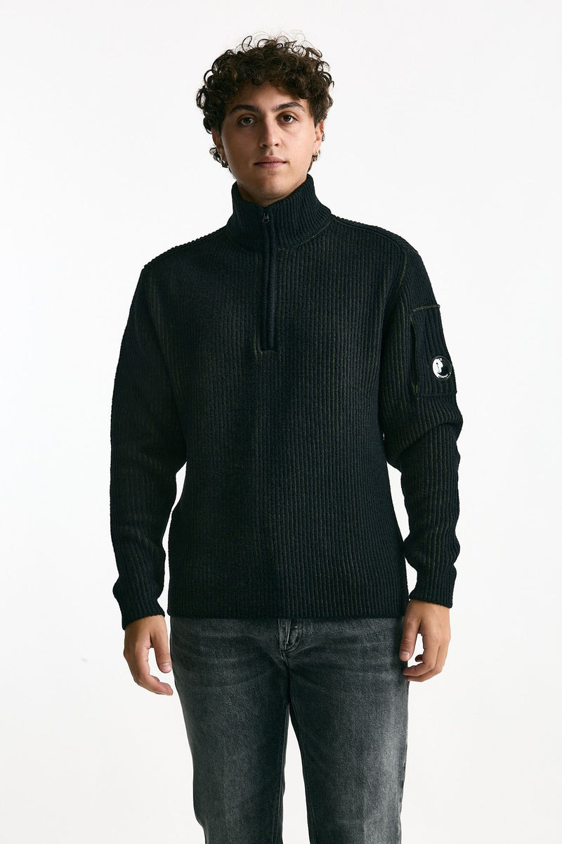 Maglia in lana e poliammide Vanisè nero/verde uomo C.p. company - 1