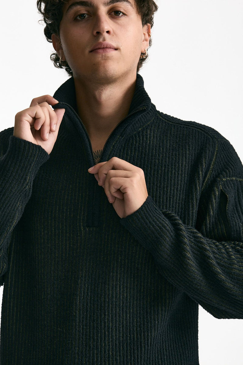 Maglia in lana e poliammide Vanisè nero/verde uomo C.p. company - 5