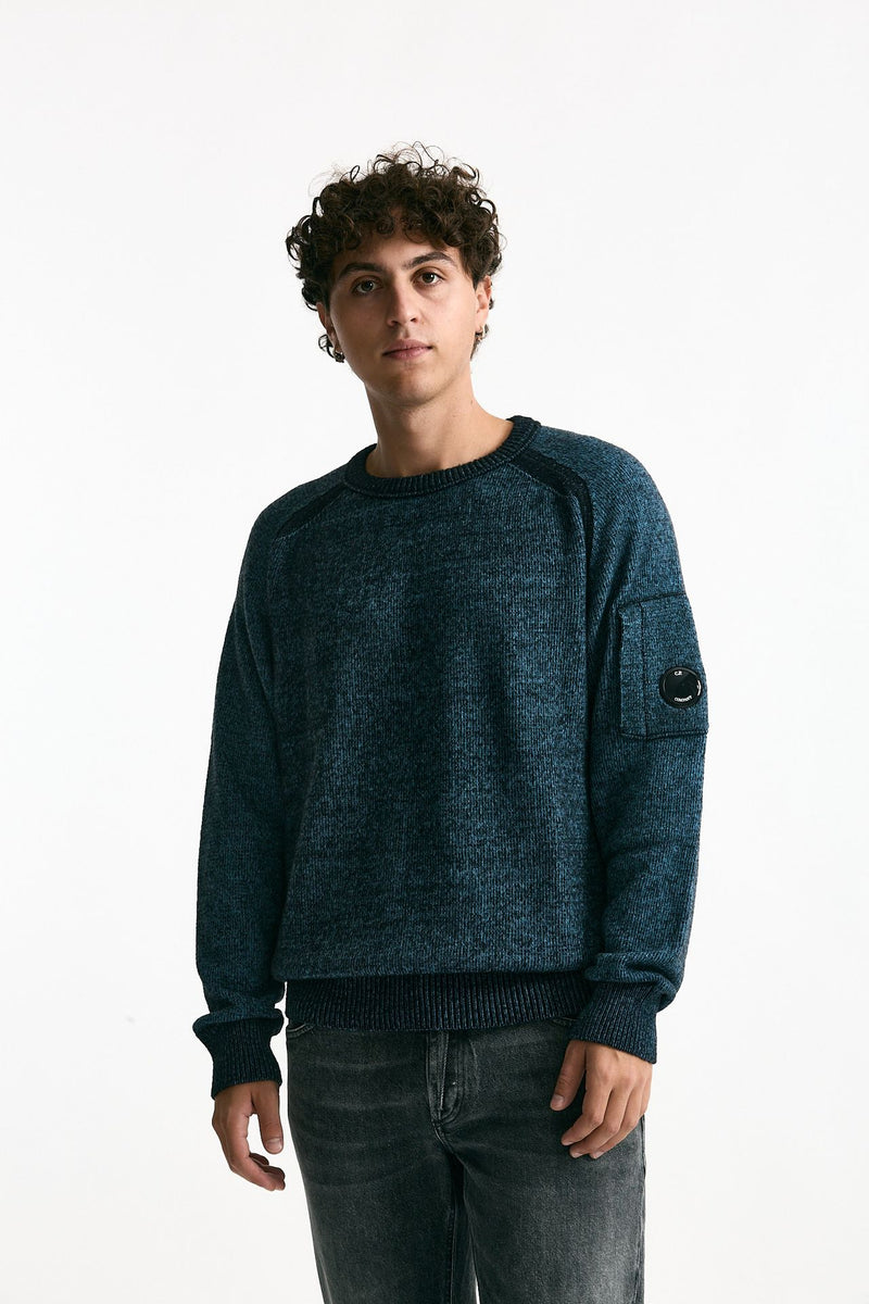 Maglia in misto lana melange azzurro e nero uomo C.p. company - 1