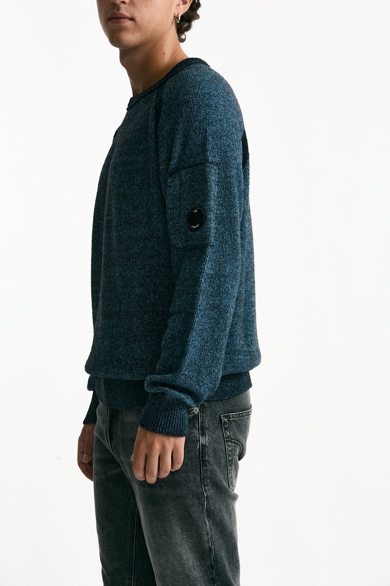 Maglia in misto lana melange azzurro e nero uomo C.p. company - 4