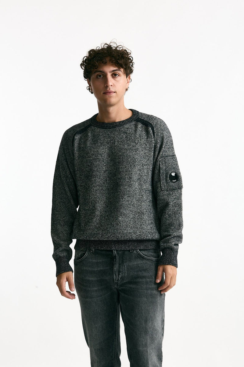 Maglia in misto lana melange grigio e nero uomo C.p. company - 2