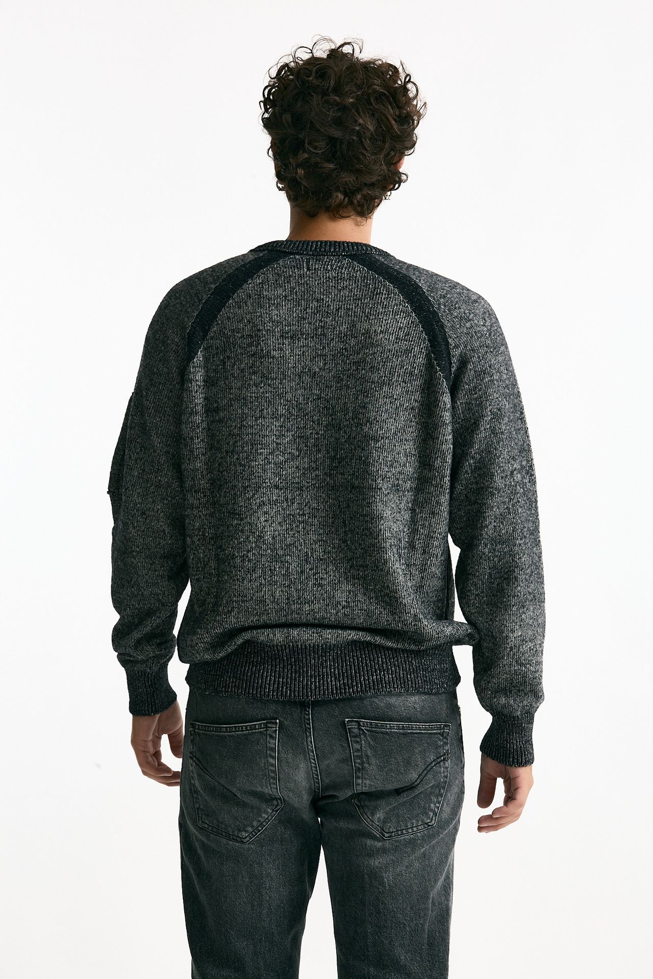 Maglia in misto lana melange grigio e nero uomo C.p. company - 1