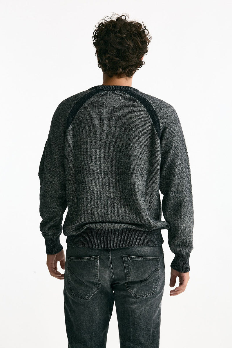 Maglia in misto lana melange grigio e nero uomo C.p. company - 1