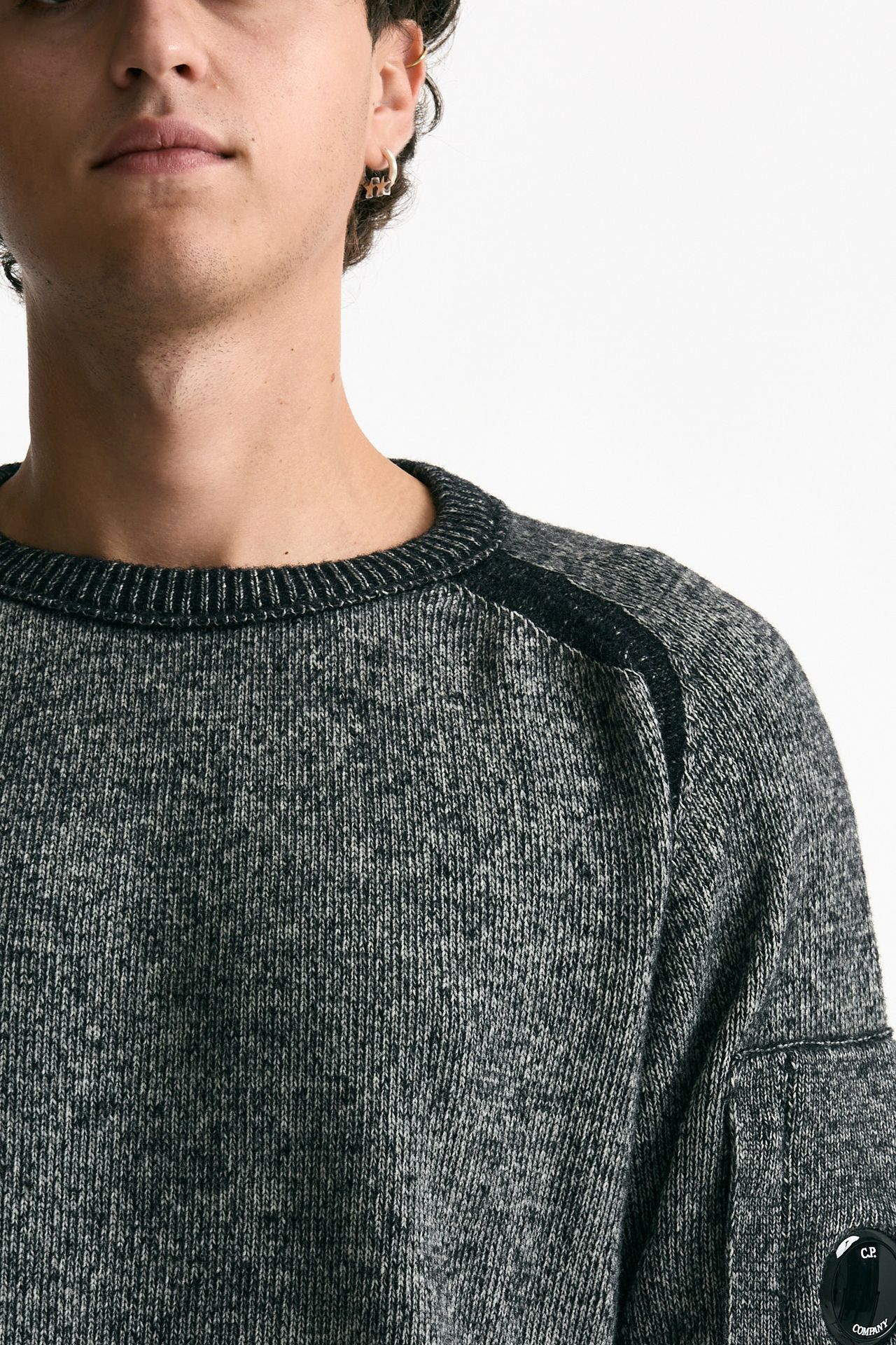 Maglia in misto lana melange grigio e nero uomo C.p. company - 6