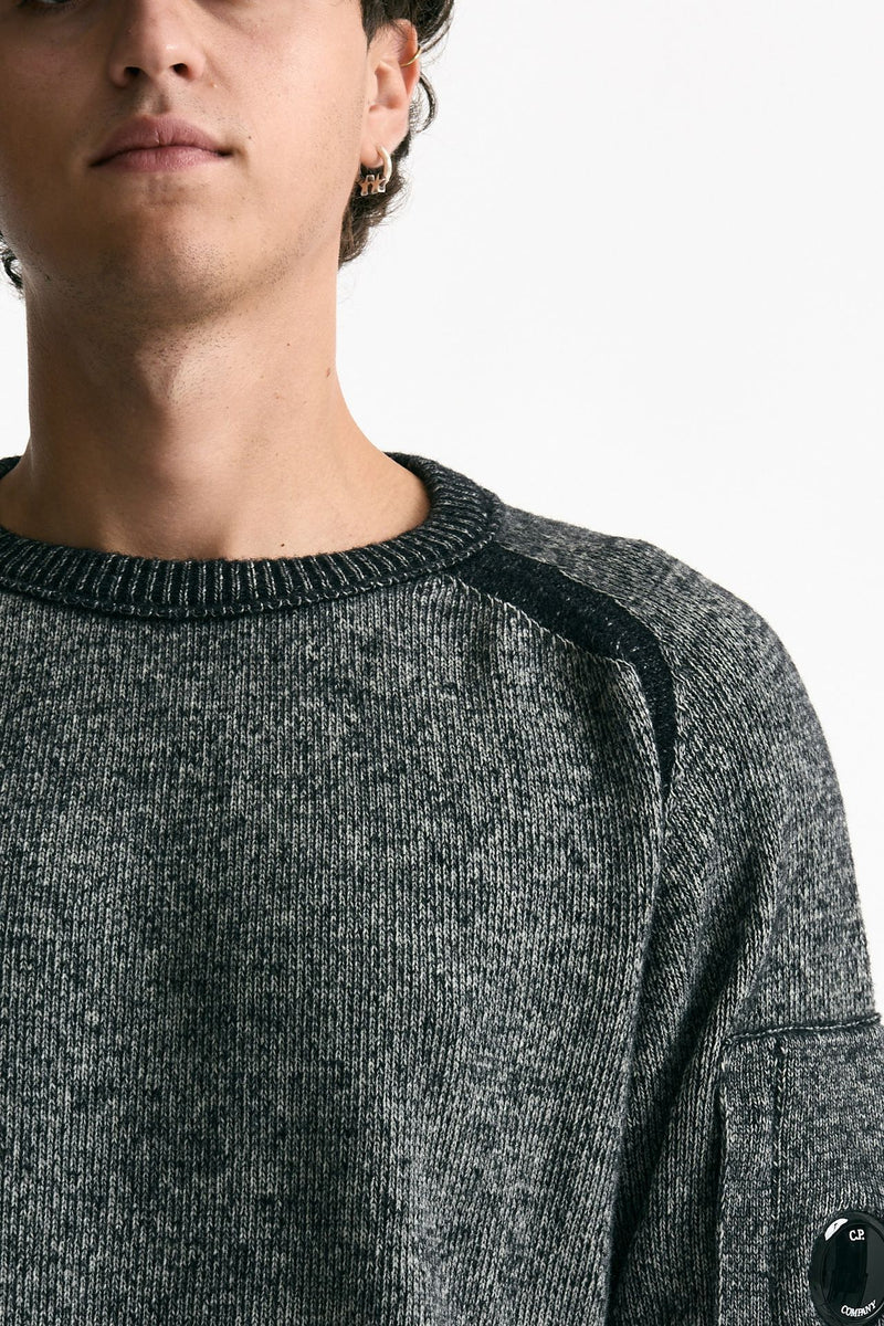 Maglia in misto lana melange grigio e nero uomo C.p. company - 6