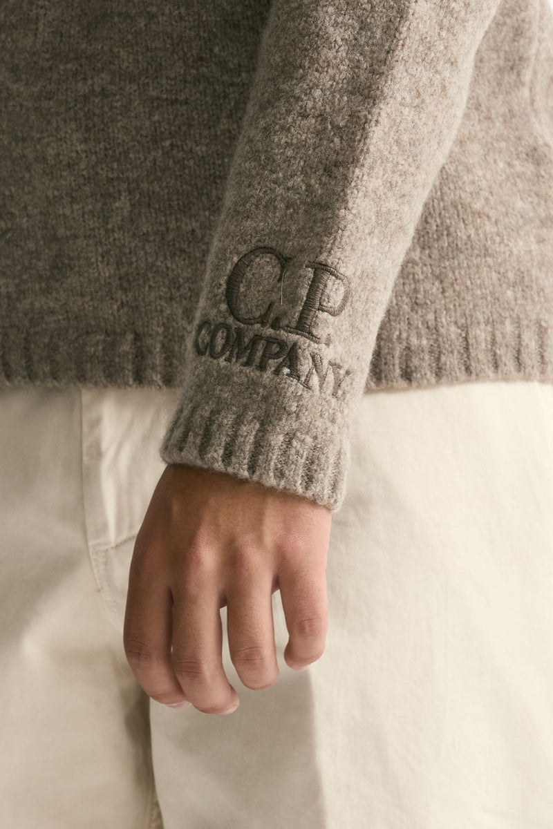 Dolcevita in lana e poliammide stretch bouclè beige uomo C.p. company - 6