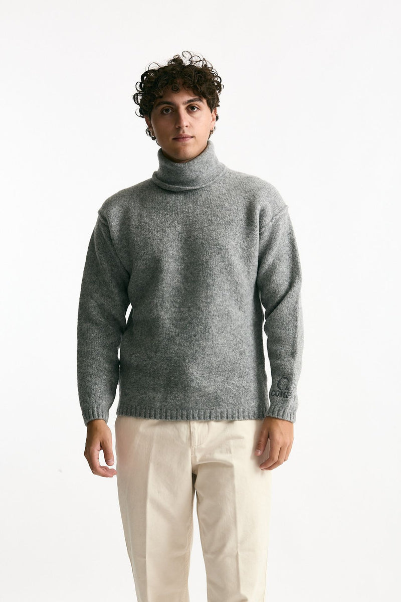 Dolcevita in lana e poliammide stretch bouclè grigio uomo C.p. company - 2