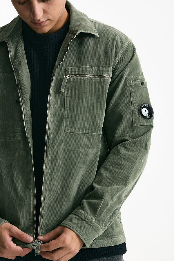 Overshirt in velluto verde uomo C.p. company