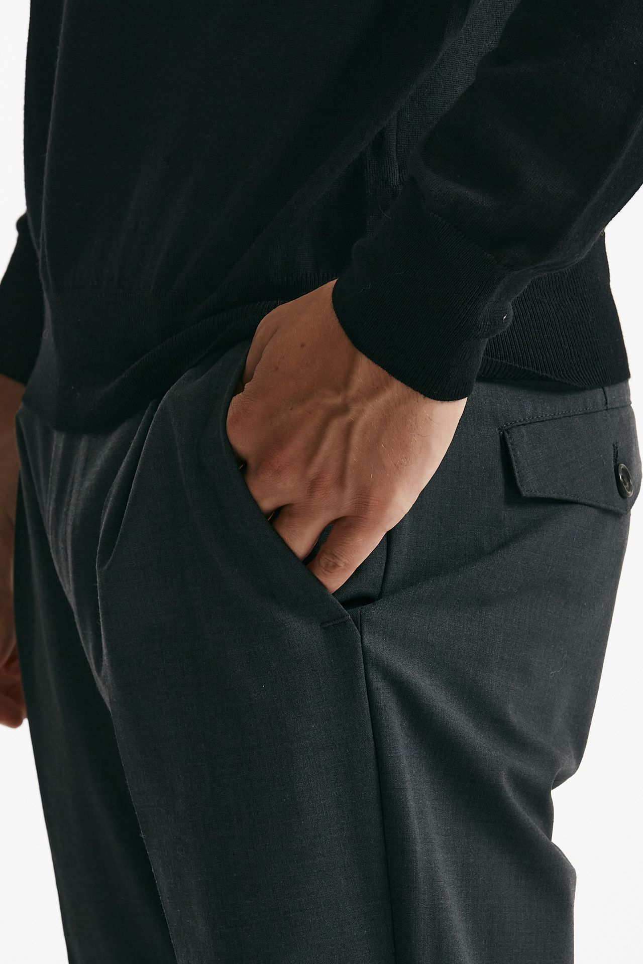 Pantalone PRINCE pence lana antracite uomo Department five - 6