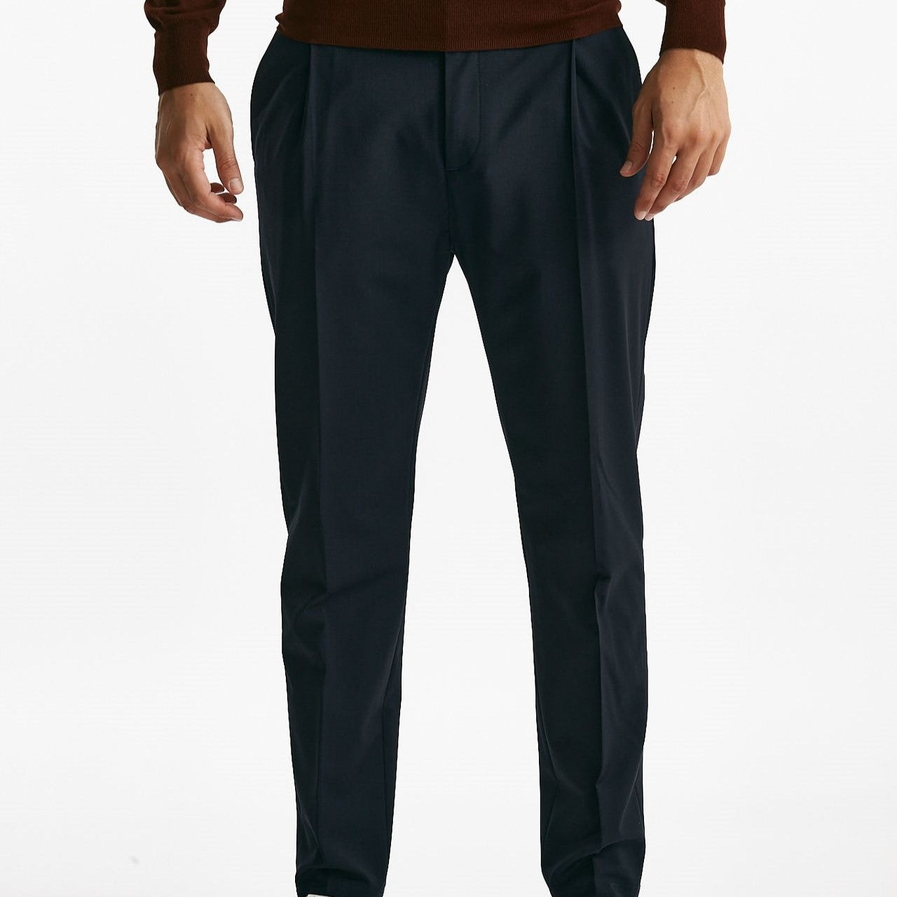 Pantalone PRINCE pence in lana blu uomo Department five - 8