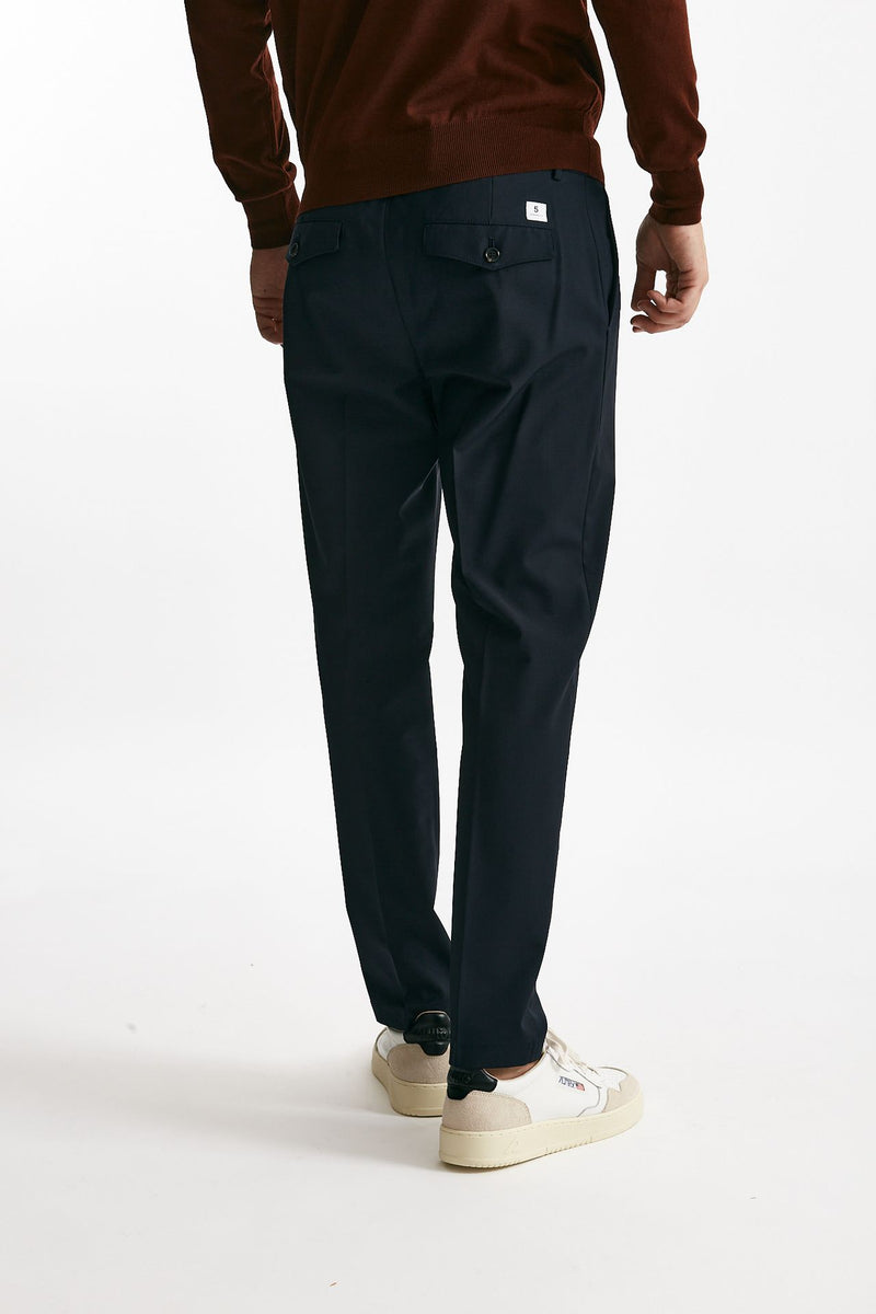 Pantalone PRINCE pence in lana blu uomo Department five - 4