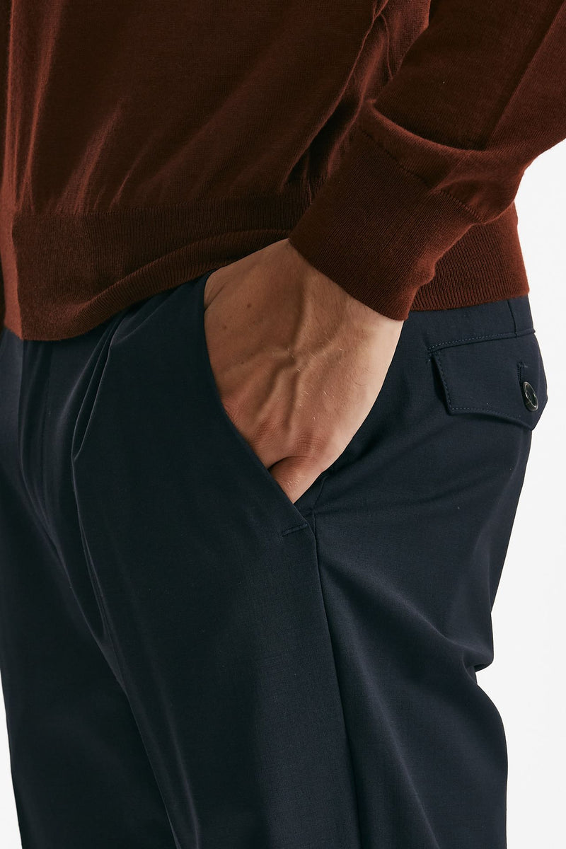 Pantalone PRINCE pence in lana blu uomo Department five - 6