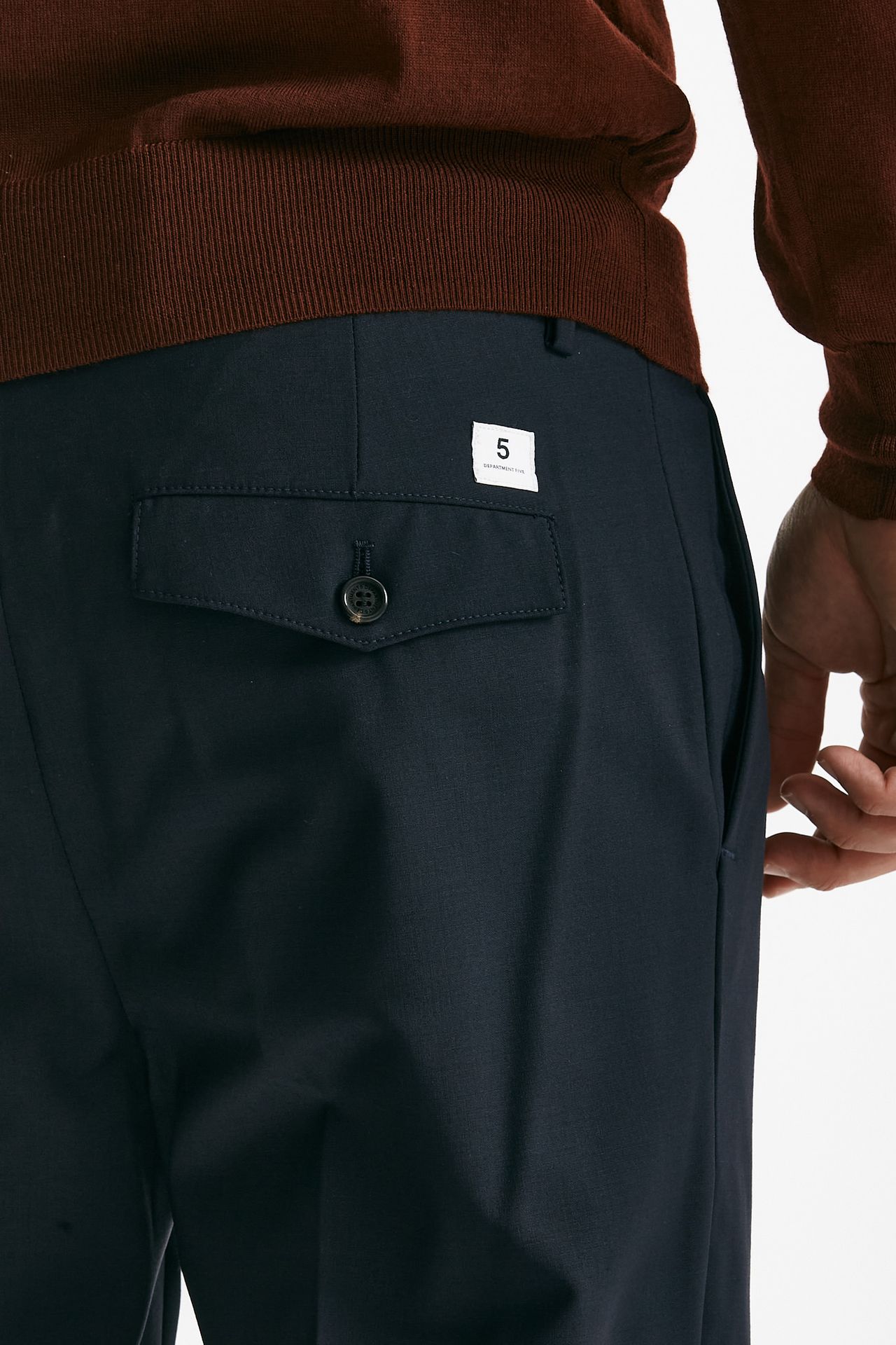 Pantalone PRINCE pence in lana blu uomo Department five - 7