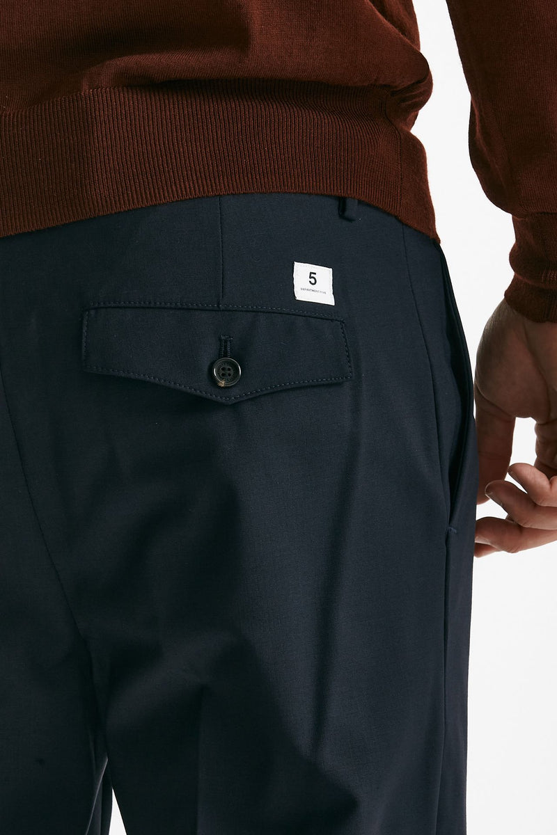 Pantalone PRINCE pence in lana blu uomo Department five - 7