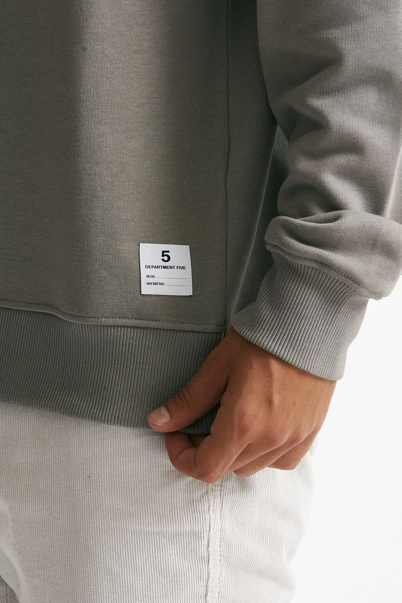 Felpa mezza zip in cotone grigio uomo Department five - 5