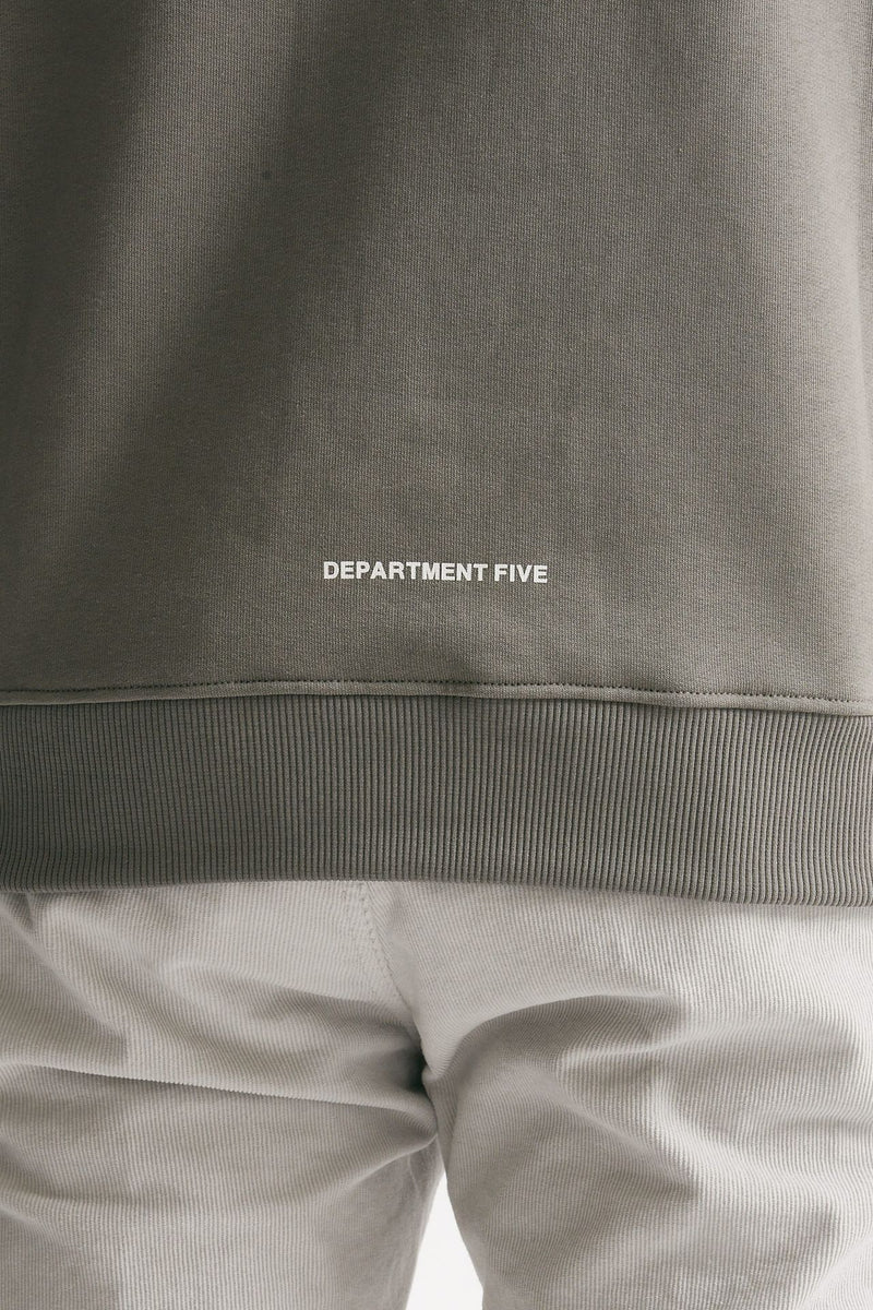 Felpa mezza zip in cotone grigio uomo Department five - 7