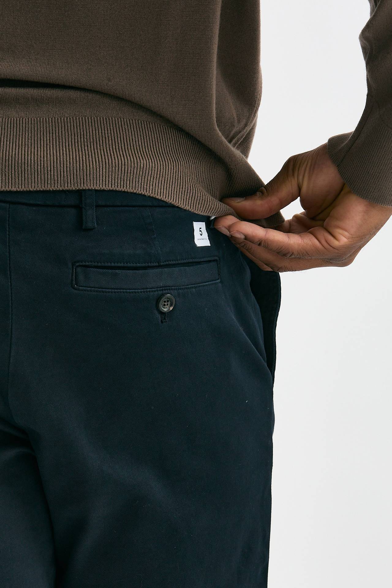 Pantalone WARREN in cotone stretch blu uomo Department five - 7