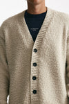 Cardigan in lana e poliamide grigio perla uomo Diana studio - 6