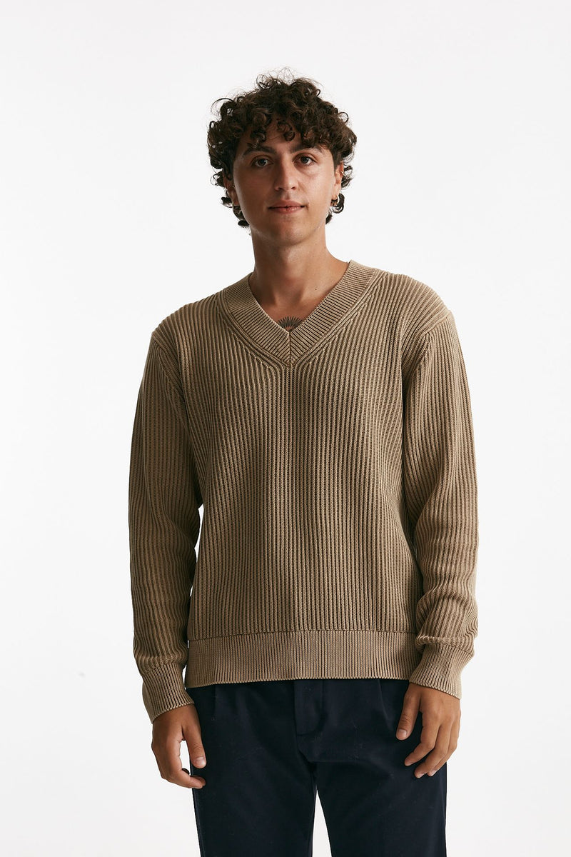 Maglia scollo a V cammello uomo Diana studio - 1