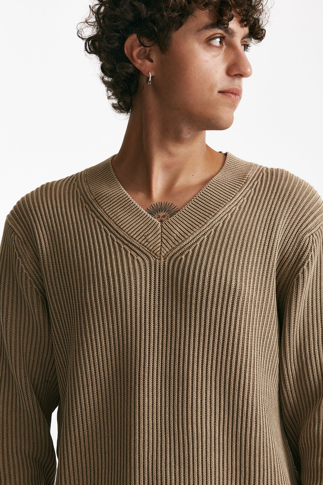 Maglia scollo a V cammello uomo Diana studio - 5