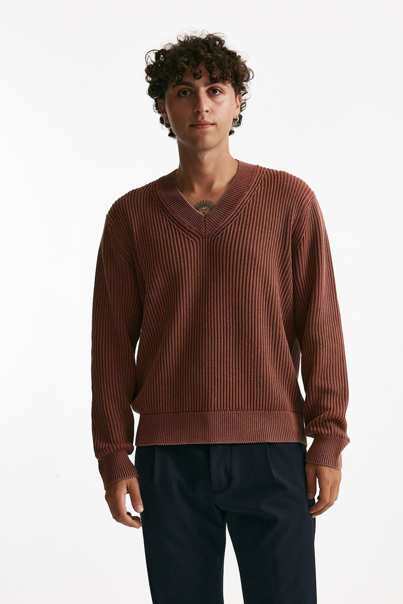 Maglia scollo a V corallo uomo Diana studio - 2