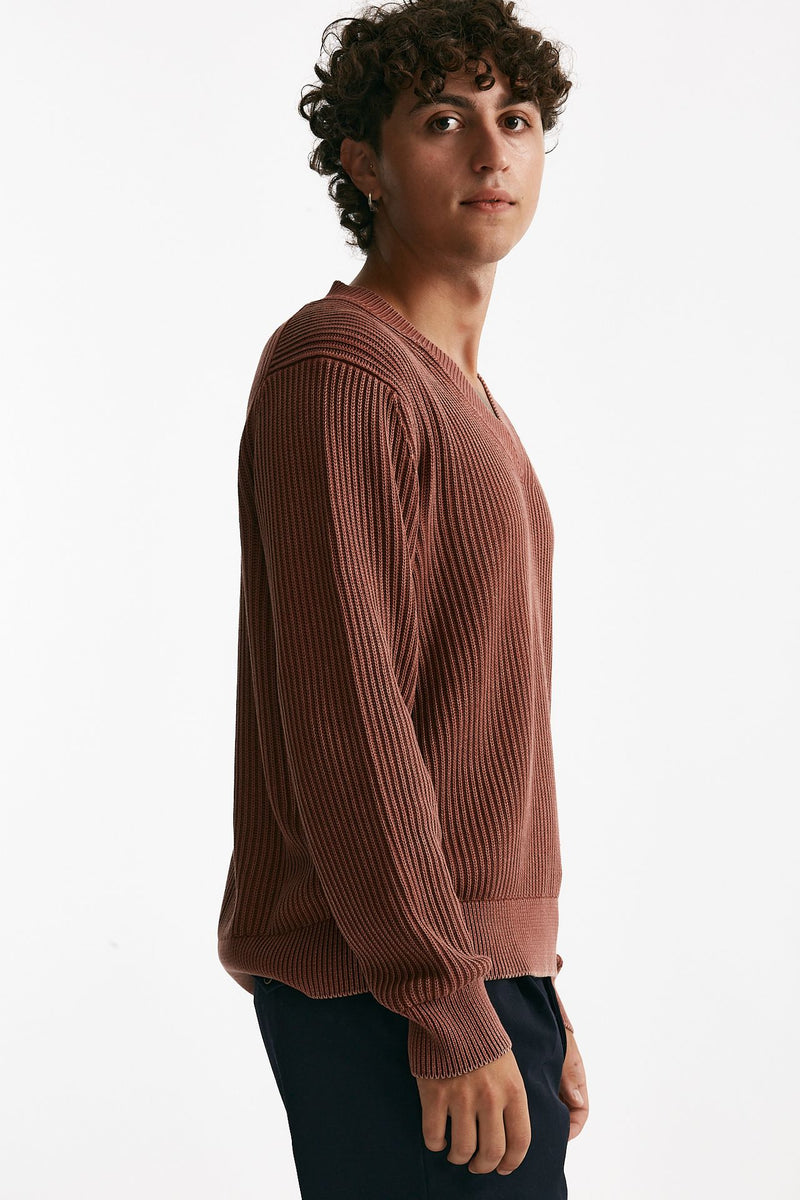 Maglia scollo a V corallo uomo Diana studio - 1