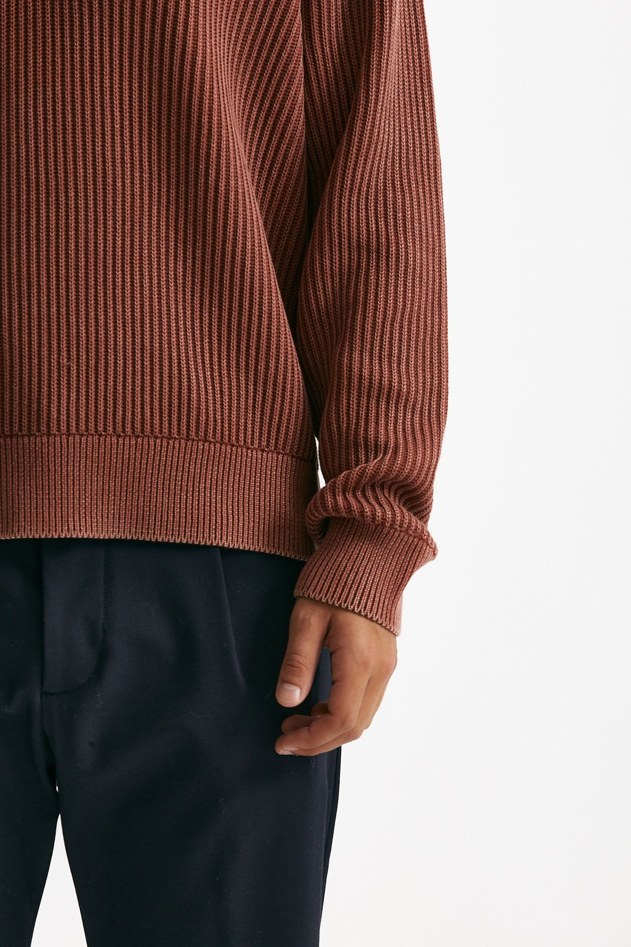 Maglia scollo a V corallo uomo Diana studio - 6