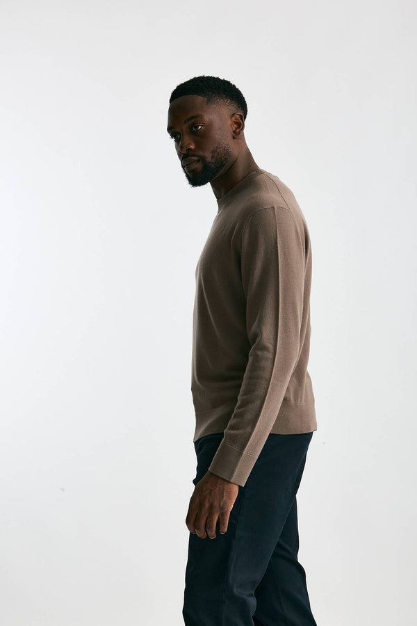 Maglia in lana e cashmere tortora uomo Diana studio