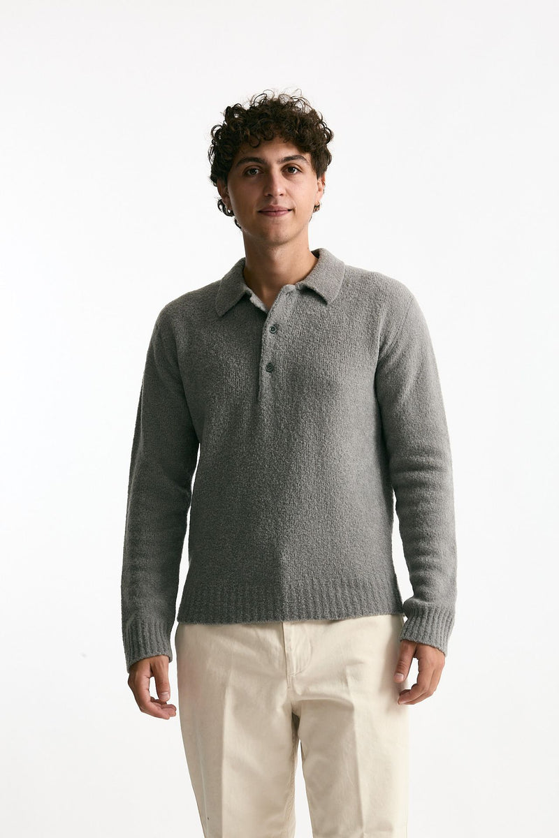 Polo in lana e poliammide grigio uomo Diana studio - 1