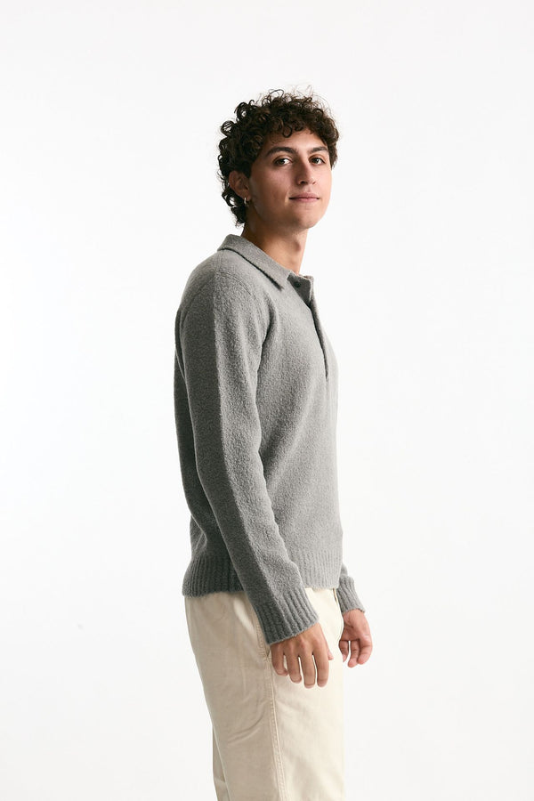 Polo in lana e poliammide grigio uomo Diana studio