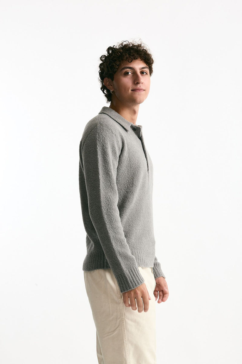 Polo in lana e poliammide grigio uomo Diana studio - 2