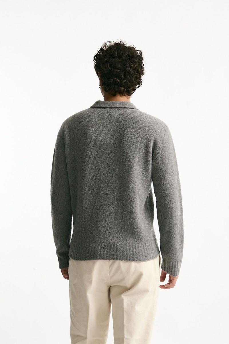 Polo in lana e poliammide grigio uomo Diana studio - 3