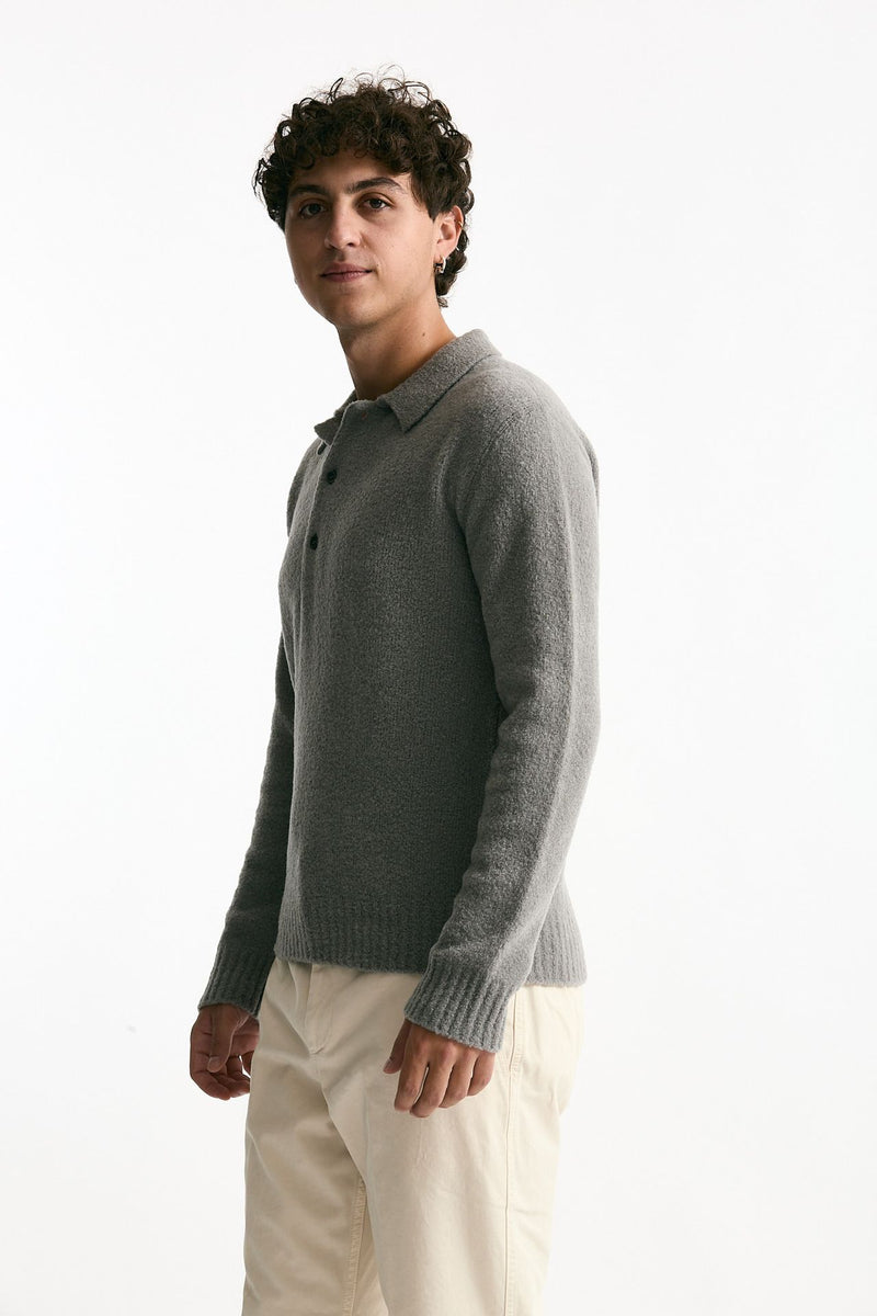 Polo in lana e poliammide grigio uomo Diana studio - 4